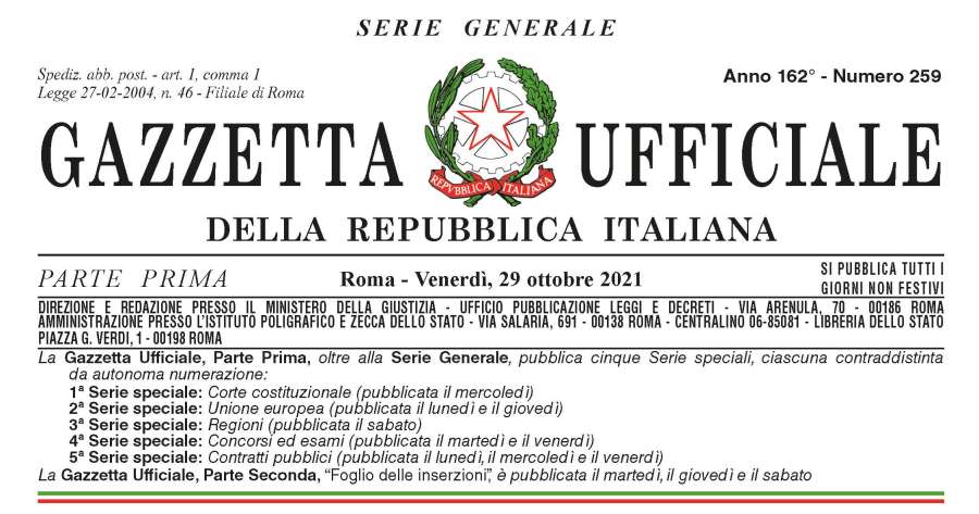 decreto minocodice gazzetta ufficiale